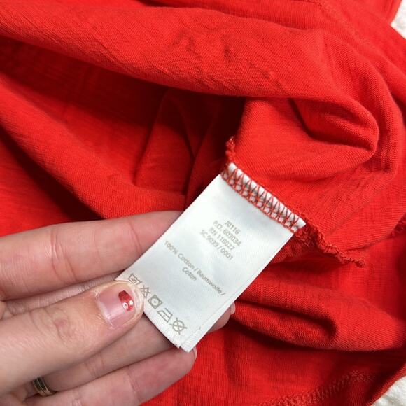 Boden 100% Cotton Pop of Color Lightweight 3/4 Sleeve Red Shirt Pocket M11 - Picture 8 of 10